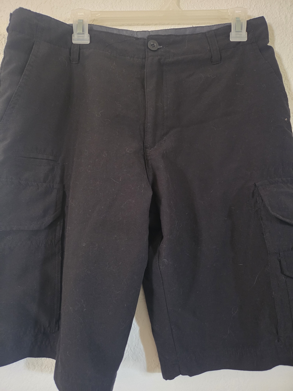 burnside Black Cargo Shorts with Multiple Pockets